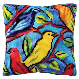 Zähl-Kissen-Set "Vögel auf den Ästen" 40 x 40 cm CDA5475CC