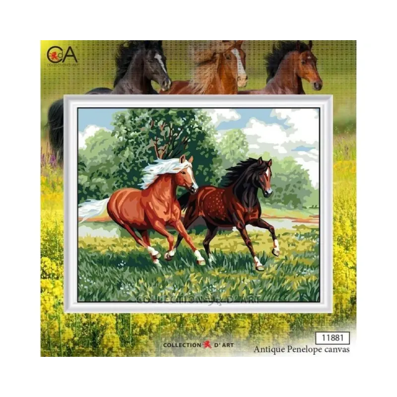 Bedruckte Leinwand 50x40 Wilde Pferde CDA11881