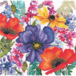 Cross-stitch kits "Flowers of happiness" 20x20 cm RTOM1041