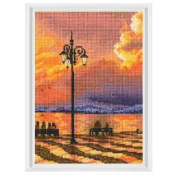 Kryželiu siuvinėjimo rinkiniai „Saulėlydžio romantika“ 13,5x19 cm RTOM1025