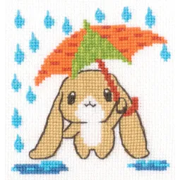 Cross-stitch kits "Carrot umbrella" 8,5x9 cm RTOH295