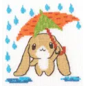 Cross-stitch kits "Carrot umbrella" 8,5x9 cm RTOH295