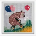 Набор для вышивания крестиком "Езда на велосипеде" 11x11 см RTOH002