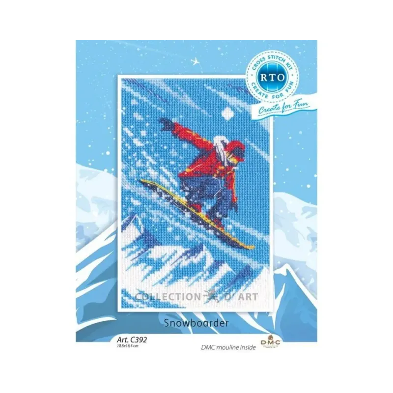 Kreuzstich-Set "Snowboarder" 10,5x16,5 cm RTOC392