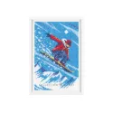 Kit point de croix "Snowboarder" 10,5x16,5 cm RTOC392