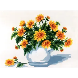 Bedruckte Leinwand 22x30 Vase mit Gänseblümchen CDA6196