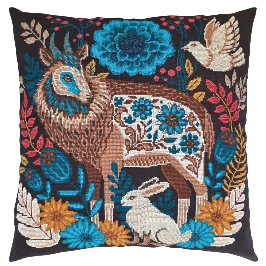 Kits de point de croix "Sous le couvert de fleurs féeriques" 40x40 cm RTOCU086