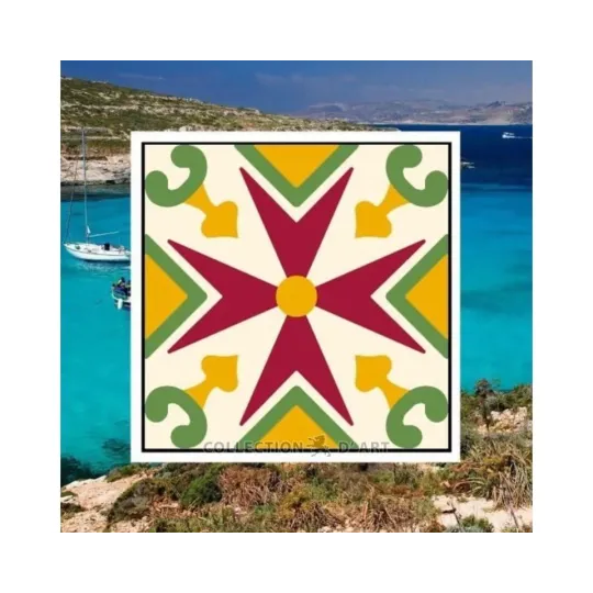 Ornement imprimé sur toile 14x14 CDA3005