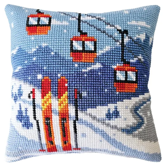 Gezählter Kissenbezug "Alpine skiing" 40 x 40 cm CDA5490CC