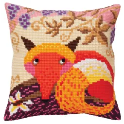 Kit coussin Renard et raisin 40 X 40 cm CDA5397