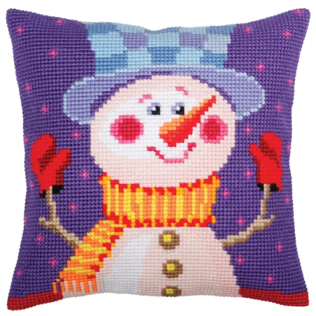 Kit de coussin Bonhomme de neige joyeux 40 X 40 cm CDA5389