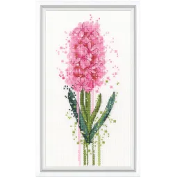 Siuvinėjimo kryželiu rinkiniai "Akvarelinis hiacintas" 9x21,5 cm RTOM1032