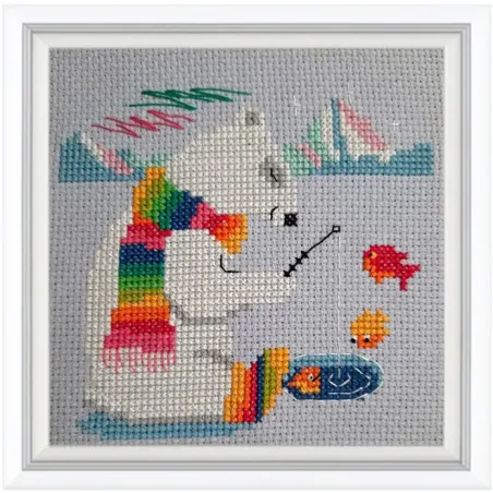 Kit Point de Croix "Pêcheur" 11x10 cm RTOH001