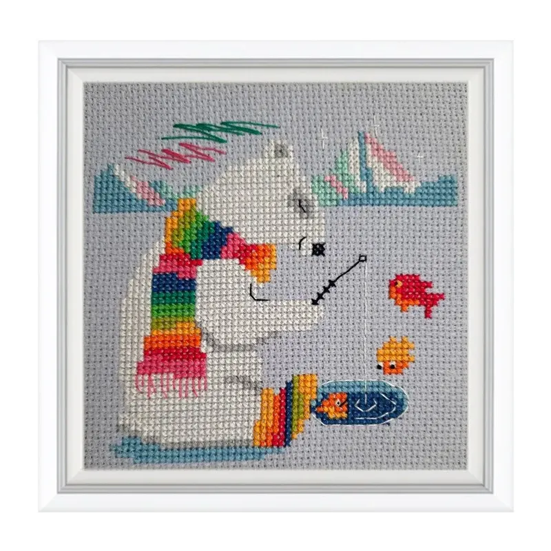 Kit Point de Croix "Pêcheur" 11x10 cm RTOH001