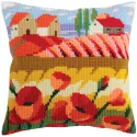 Kit coussin Champ de coquelicots 40 X 40 cm CDA5320