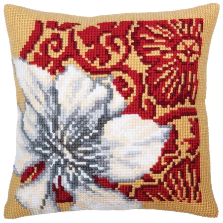 Coussin blanc lotus 40 X 40 cm CDA5330