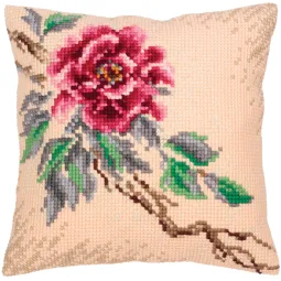 Kit de coussin Pivoine tendre 40 X 40 cm CDA5318