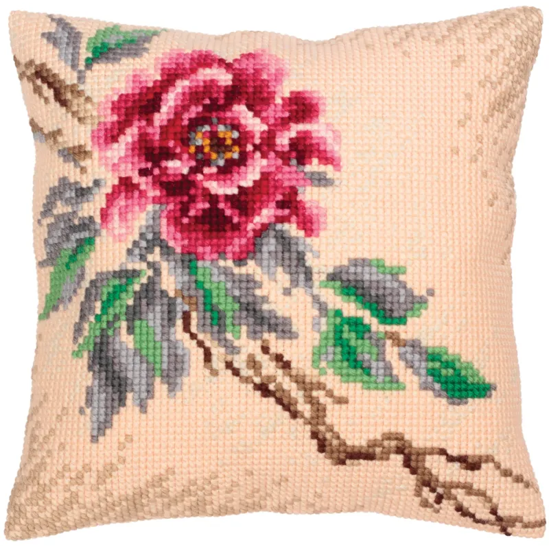Kit de coussin Pivoine tendre 40 X 40 cm CDA5318