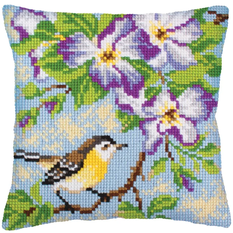 Cushion kit Little titmouse on a branch 40 X 40 cm CDA5237