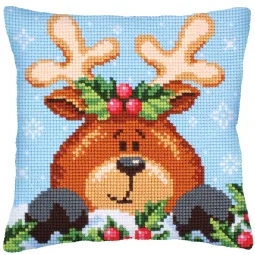 Kissen-Set Weihnachten mit Rehkitz 40 X 40 cm CDA5241