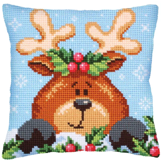 Kit de coussin Noël avec faon 40 X 40 cm CDA5241
