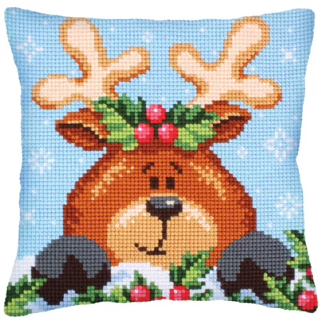 Kit de coussin Noël avec faon 40 X 40 cm CDA5241