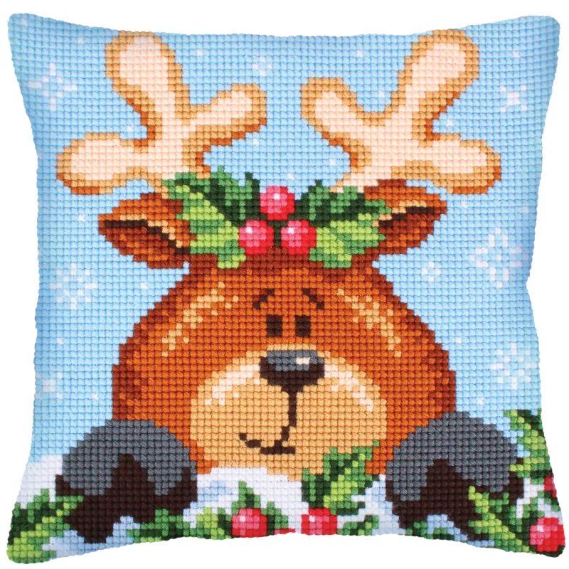 Kit de coussin Noël avec faon 40 X 40 cm CDA5241