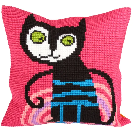 Kit coussin Chat échappé 40 X 40 cm CDA5231