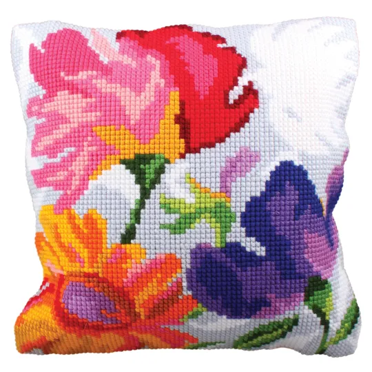 Kit de coussin Fleurs élégantes 40 X 40 cm CDA5227