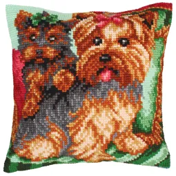 Kit de coussin Chiens sur fauteuil 40 X 40 cm CDA5214