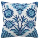 Kissen-Set links blaue Blumen 40 x 40 cm CDA5115