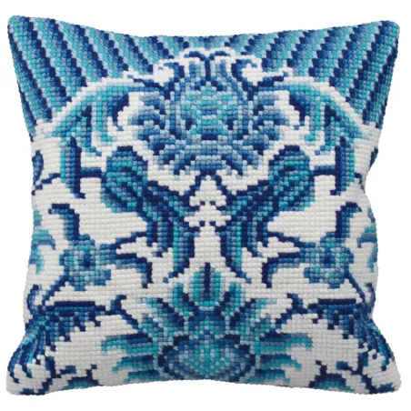 Kit de coussin Fleurs bleues droites 40 x 40 cm CDA5114