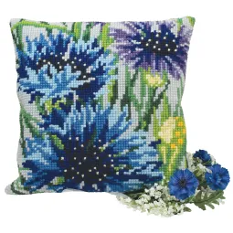 Kissenbezug-Set Blaue Blumen 40 x 40 cm CDA5108