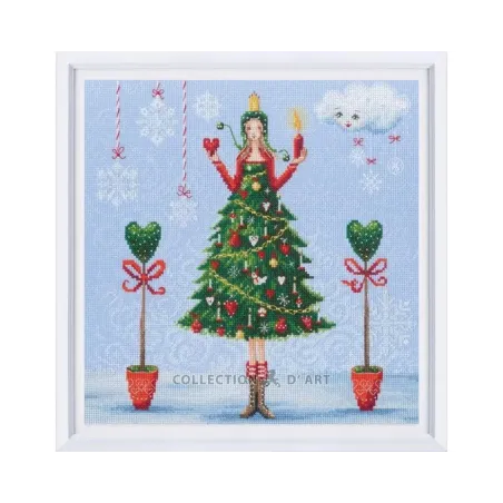 Kryželiu siuvinėjimo rinkinys „Moteris žalia suknele“ RTOM1007