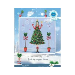 Cross-stitch kit "Lady in a green dress" RTOM1007