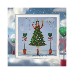 Cross-stitch kit "Lady in a green dress" RTOM1007