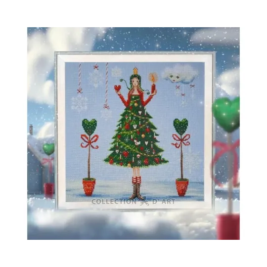 Cross-stitch kit "Lady in a green dress" RTOM1007