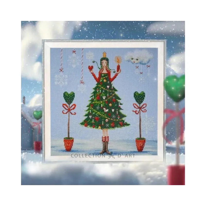 Kreuzstich-Set "Dame in einem grünen Kleid" RTOM1007