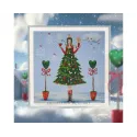 Cross-stitch kit "Lady in a green dress" RTOM1007