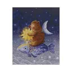 Kit de point de croix "Chevauchant un poisson magique" RTOM947