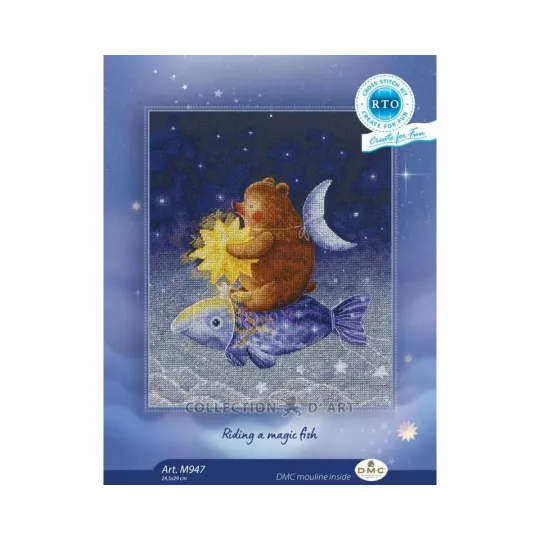 Kit de point de croix "Chevauchant un poisson magique" RTOM947