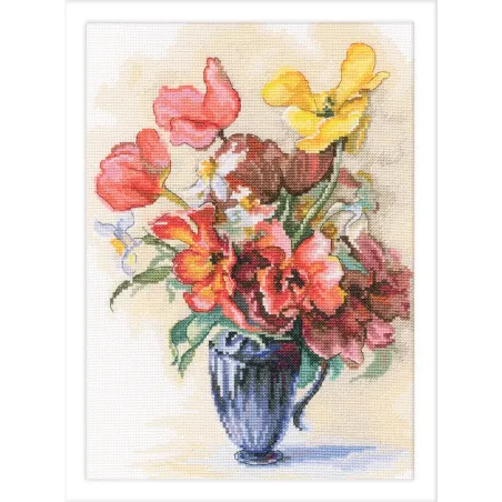 Kit point de croix "Tulipes et jonquilles" RTOM886