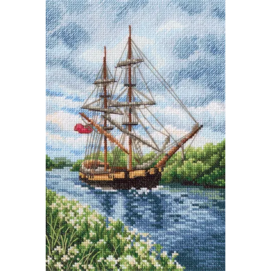 Kit de point de croix "Avec le goût du sel, du vent et du soleil" RTOM853