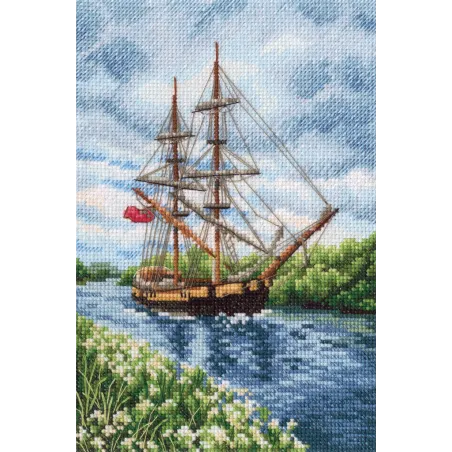 Kit de point de croix "Avec le goût du sel, du vent et du soleil" RTOM853