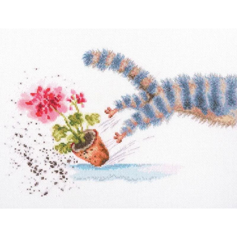 Cross-stitch kit "Geranium on the window sill..." M841