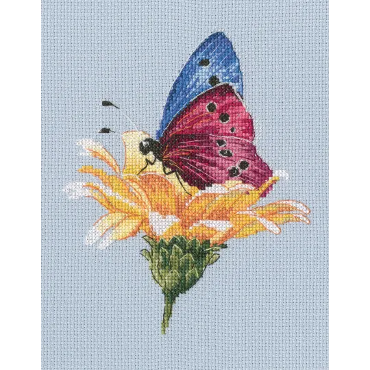 Kreuzstich-Set "Schmetterling auf der Blume" M751