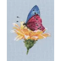 Kreuzstich-Set "Schmetterling auf der Blume" M751