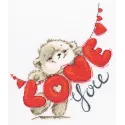 Cross-stitch kit with printed background "I love you" M70033