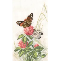 Cross-stitch kit "BATTERFLIES ON CLOVER" M521