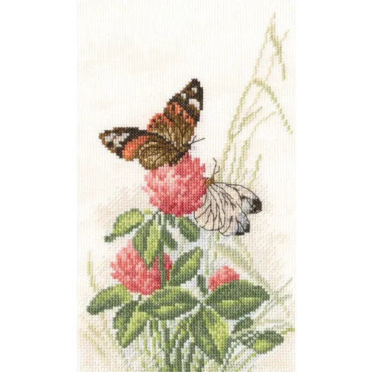 Cross-stitch kit "BATTERFLIES ON CLOVER" M521